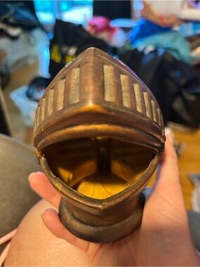 Decorative Miniature Knight Helmet Accent - Copper Finish